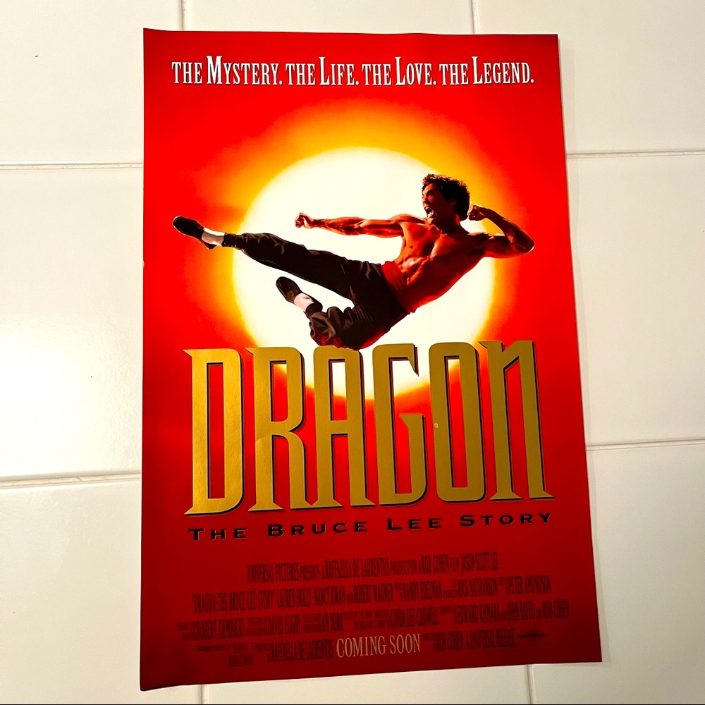 Dragon The Bruce Lee Story Original 1993 Film Movie Poster 16x11 Rare Vintage